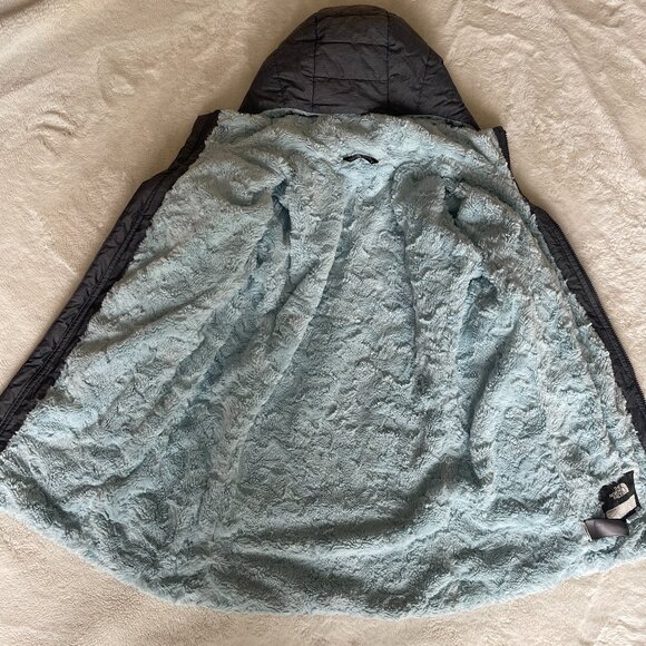 The North Face Girls' Mossbud Swirl Parka In Gray & Starlight Blue Size: XL (18) - Picture 9 of 11